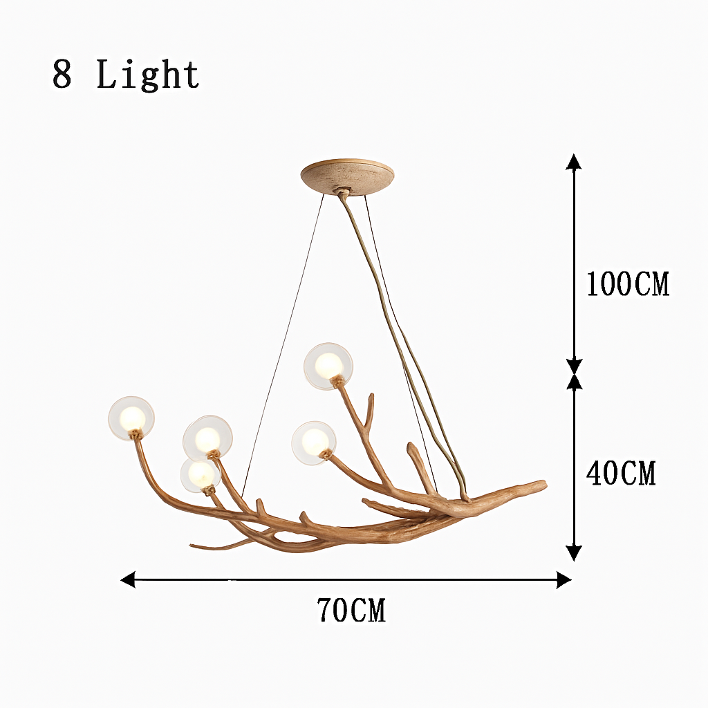 Lustre Vintage Résine Design Branche LED
