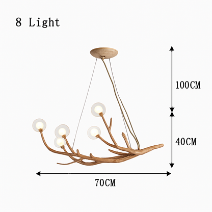 Lustre Vintage Résine Design Branche LED