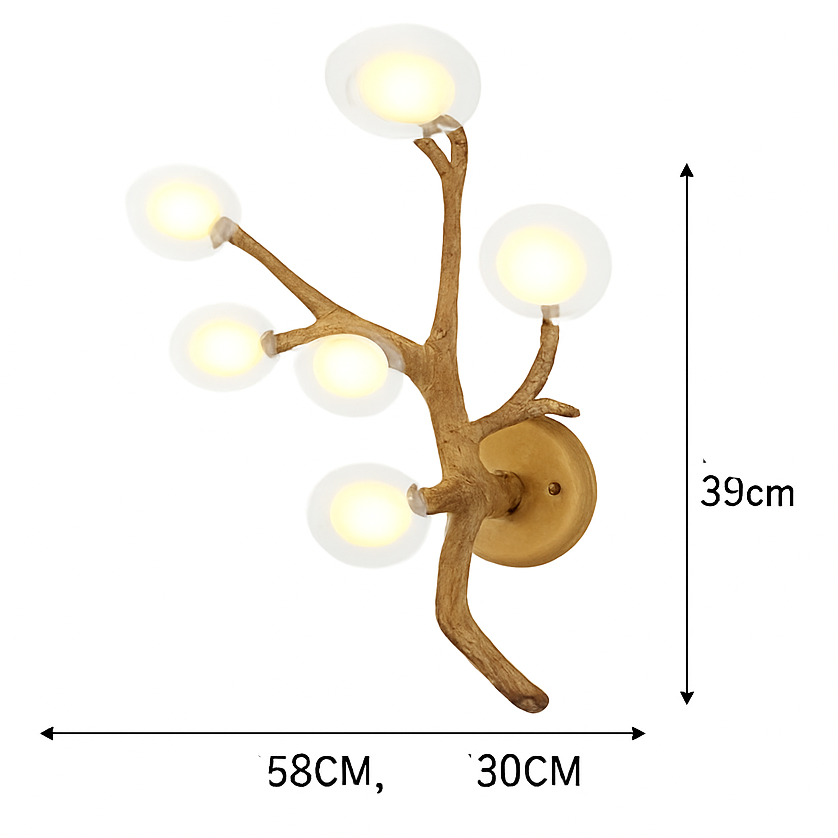 Lustre Vintage Résine Design Branche LED