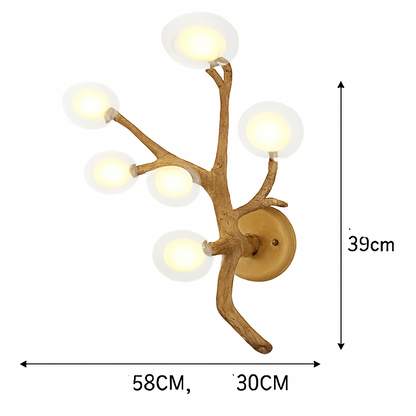 Lustre Vintage Résine Design Branche LED