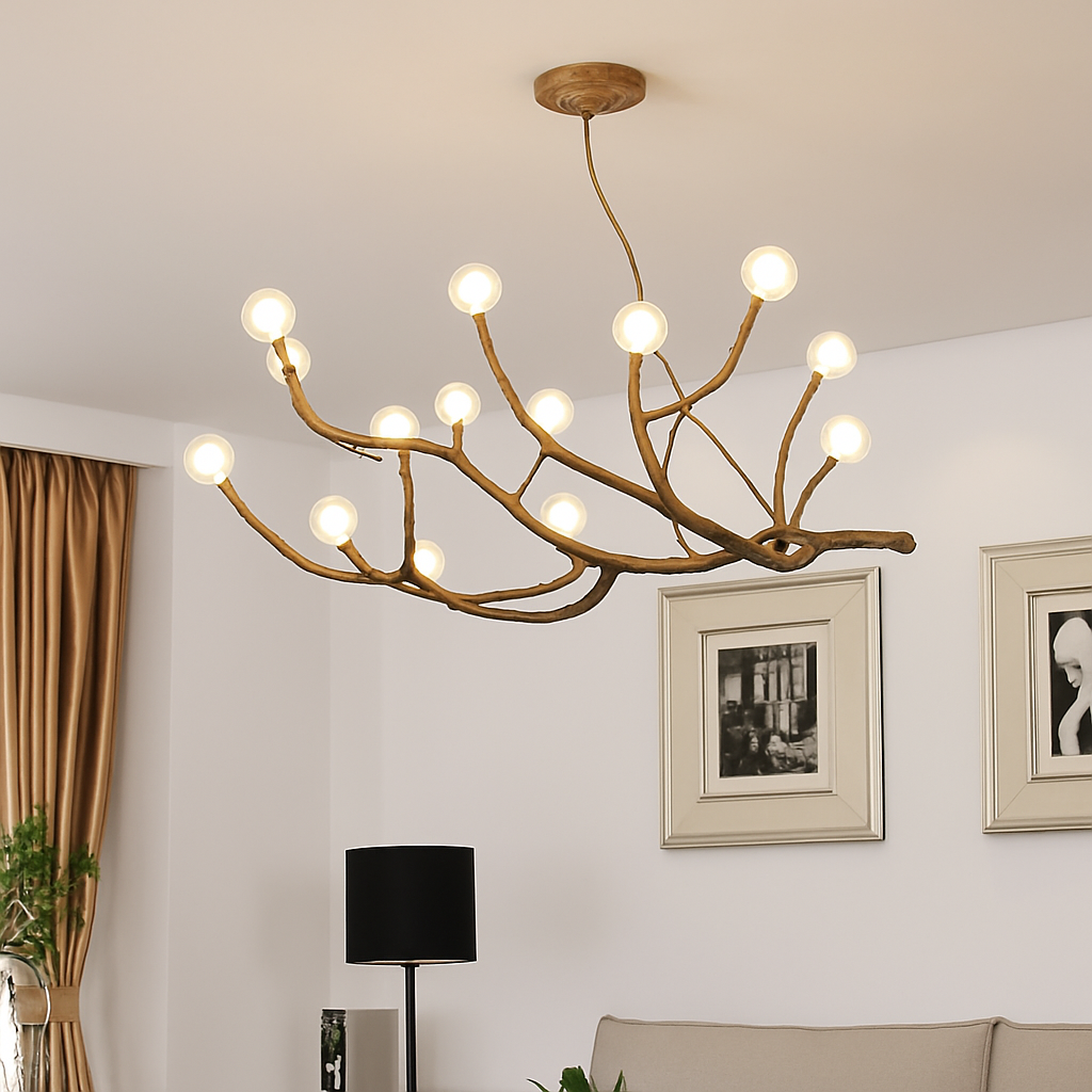 Lustre Vintage Résine Design Branche LED
