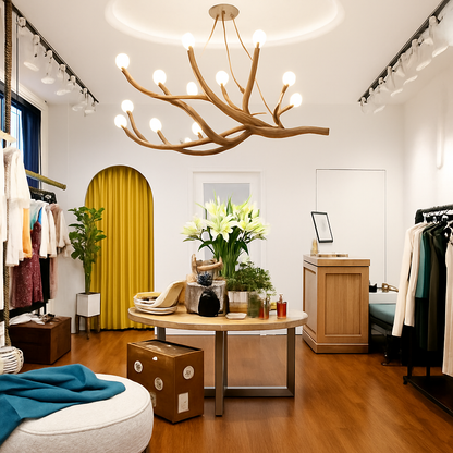 Lustre Vintage Résine Design Branche LED
