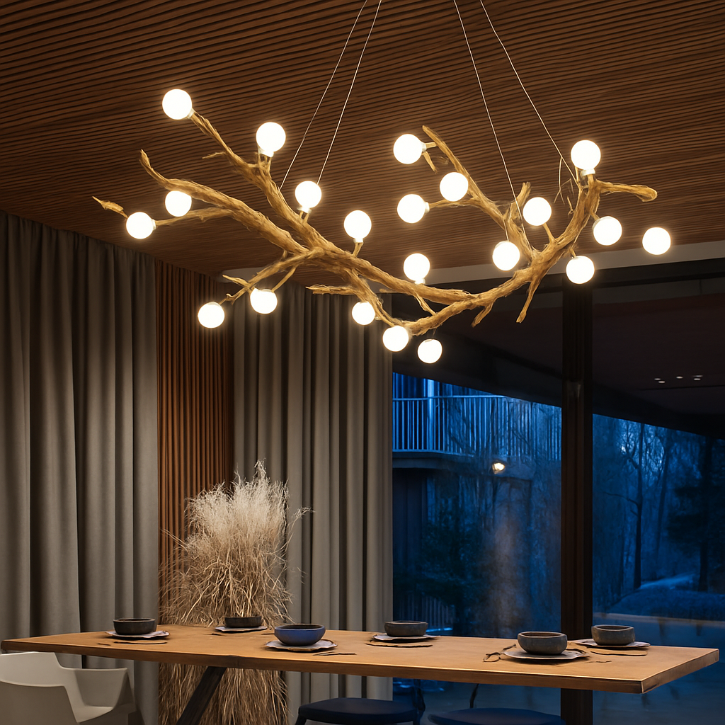 Lustre Vintage Résine Design Branche LED