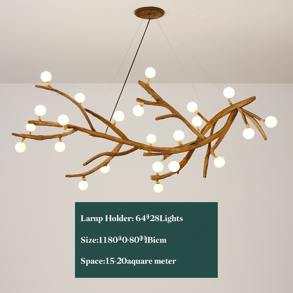 Lustre Vintage Résine Design Branche LED