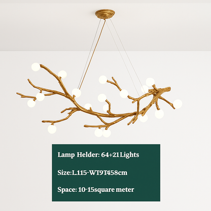 Lustre Vintage Résine Design Branche LED