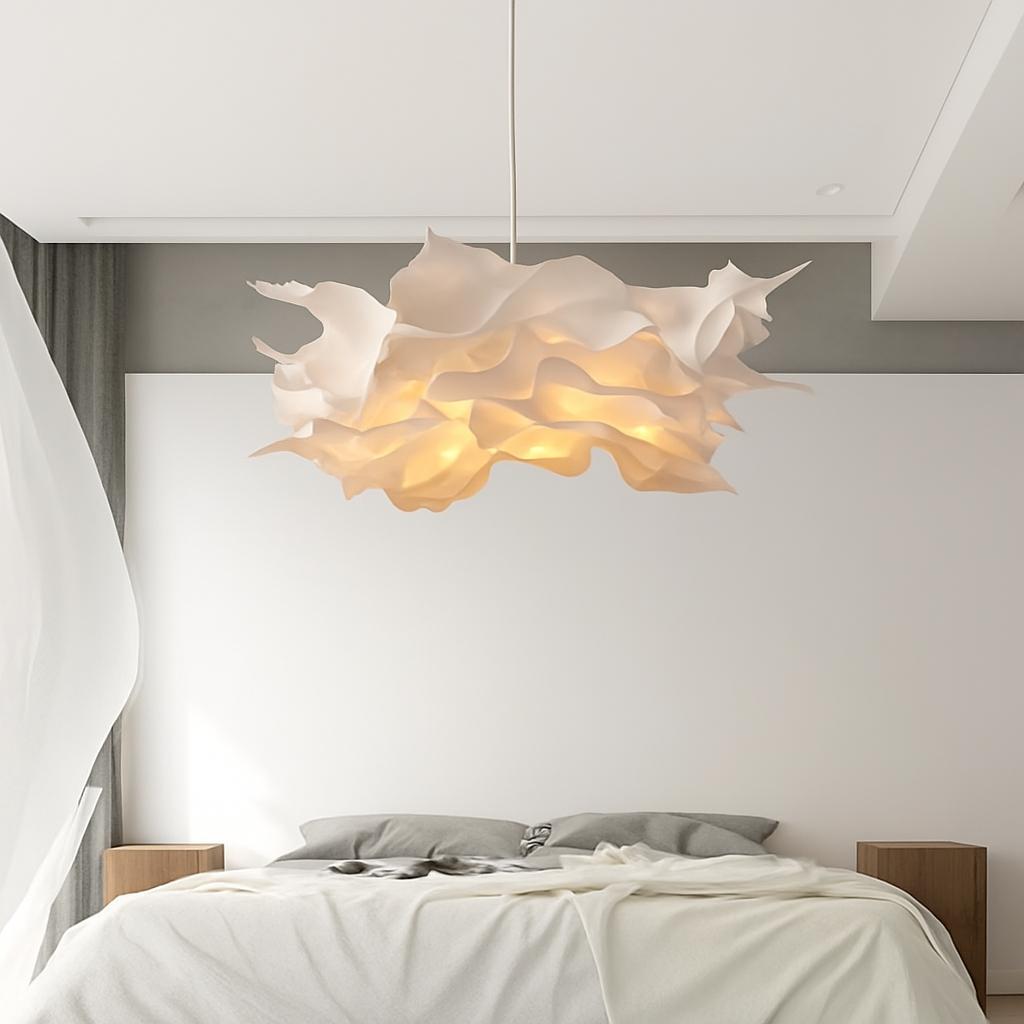 Lustre Design Fleur Papier Blanc Luminaire Suspendu