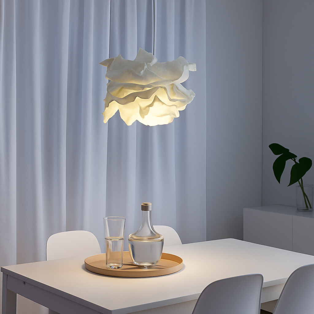 Lustre Design Fleur Papier Blanc Luminaire Suspendu