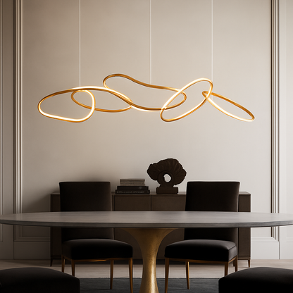 Lustre LED Moderne Vintage Noir ou Or
