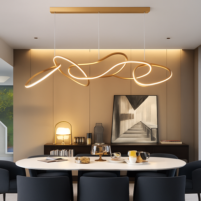 Lustre LED Moderne Vintage Noir ou Or