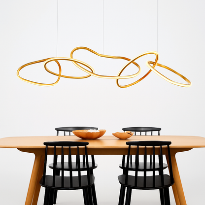 Lustre LED Moderne Vintage Noir ou Or