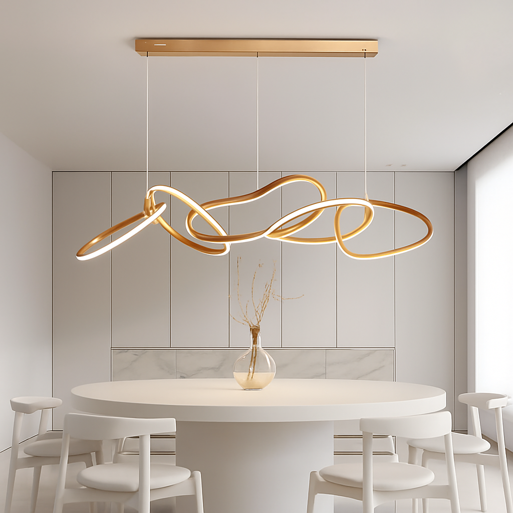 Lustre LED Moderne Vintage Noir ou Or