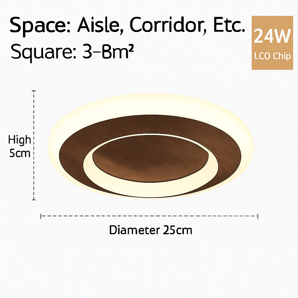 Plafonnier LED Design Moderne Bois & Métal
