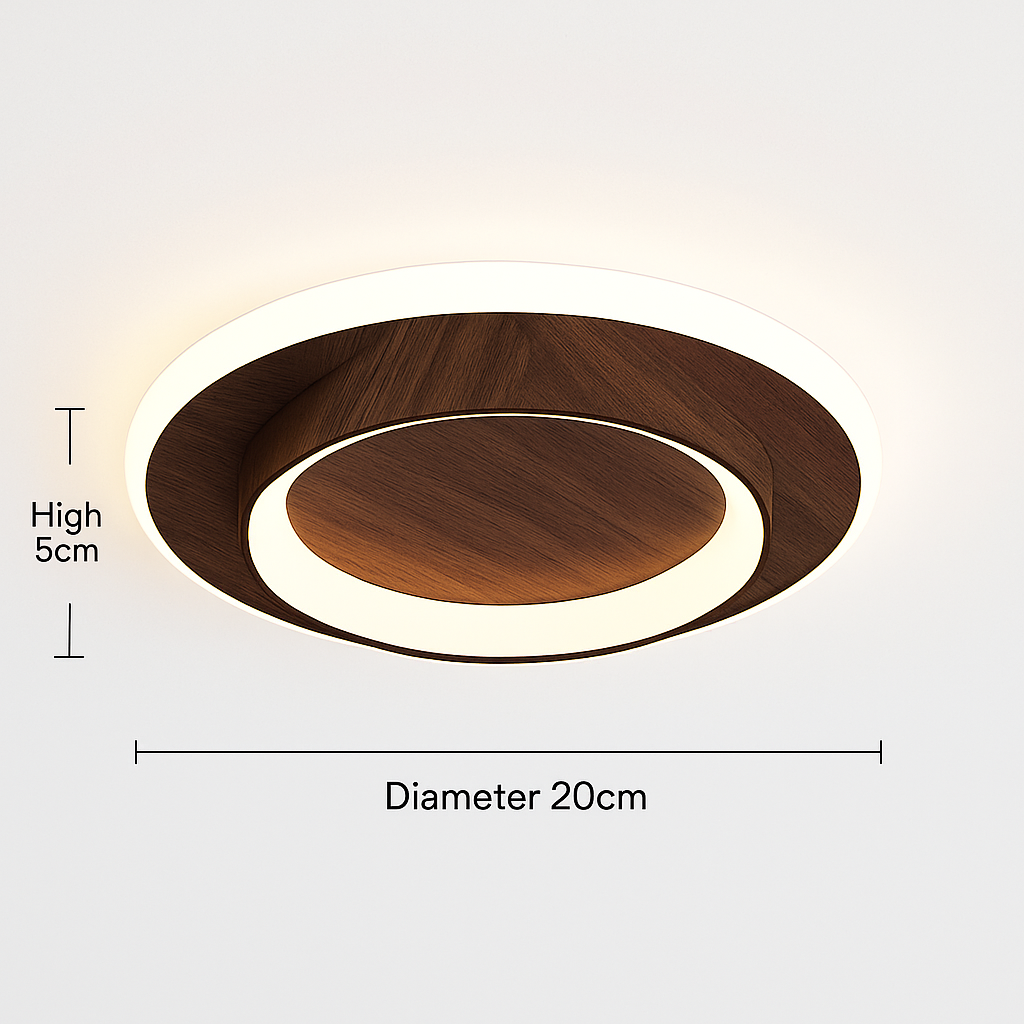 Plafonnier LED Design Moderne Bois & Métal