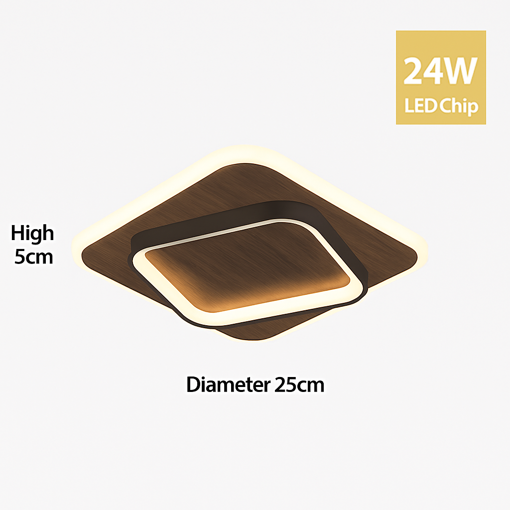 Plafonnier LED Design Moderne Bois & Métal