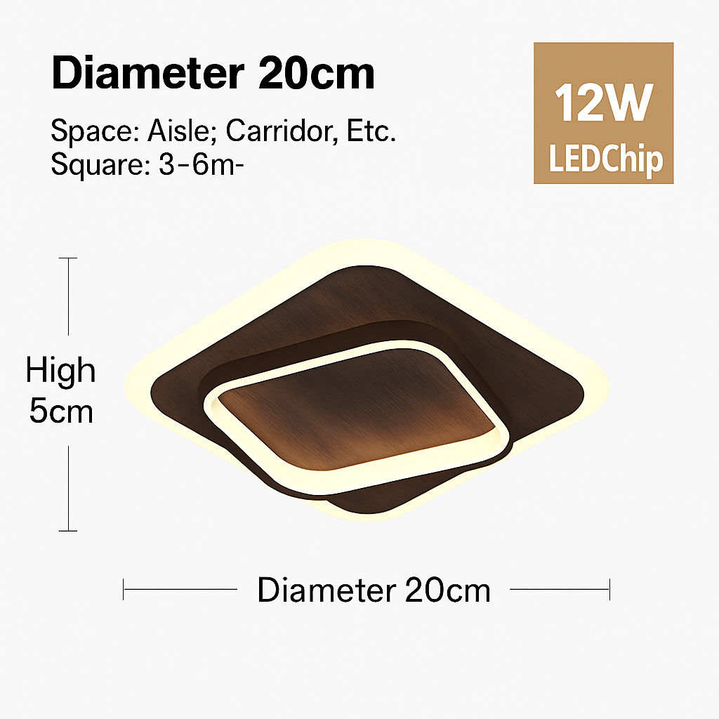 Plafonnier LED Design Moderne Bois & Métal