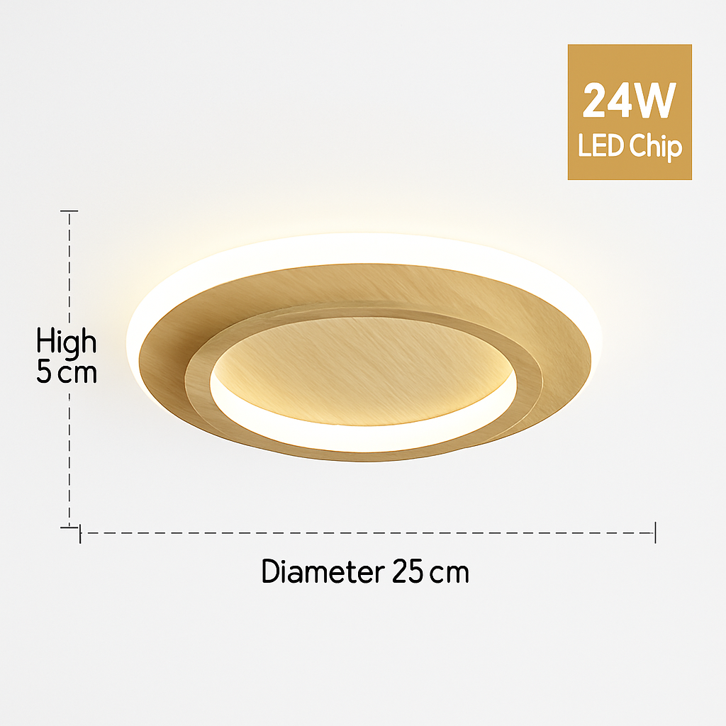 Plafonnier LED Design Moderne Bois & Métal