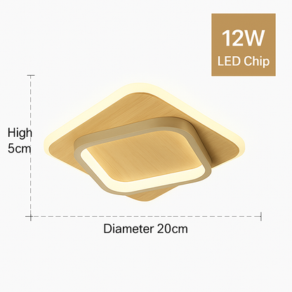 Plafonnier LED Design Moderne Bois & Métal