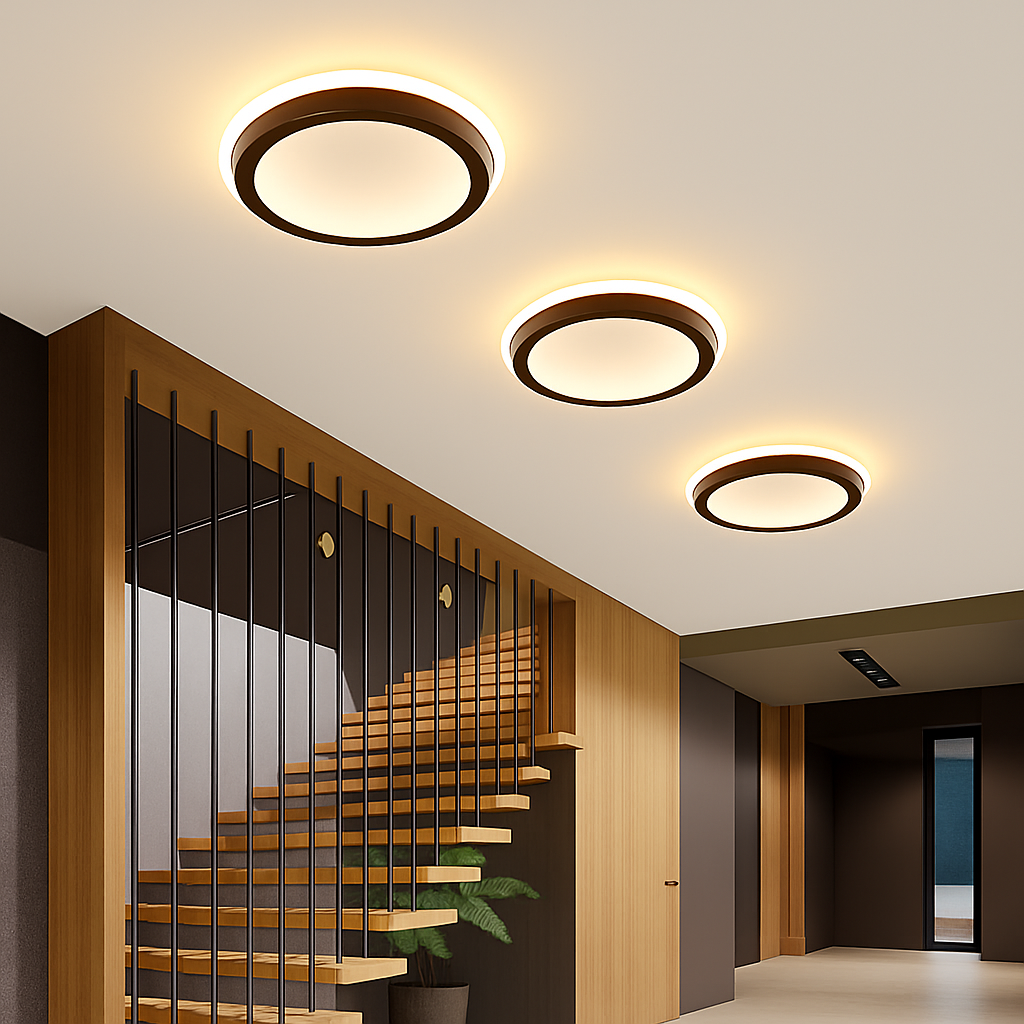 Plafonnier LED Design Moderne Bois & Métal