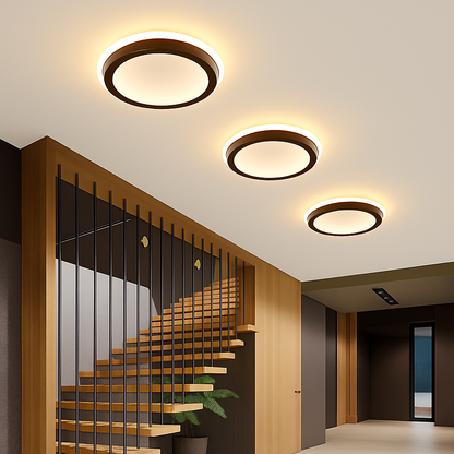 Plafonnier LED Design Moderne Bois & Métal