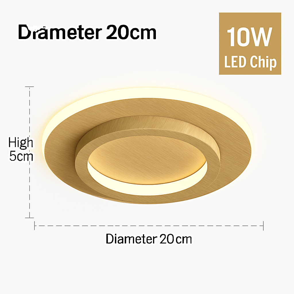 Plafonnier LED Design Moderne Bois & Métal