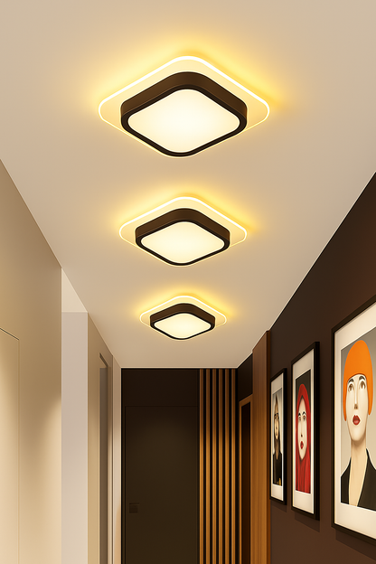 Plafonnier LED Design Moderne Bois & Métal