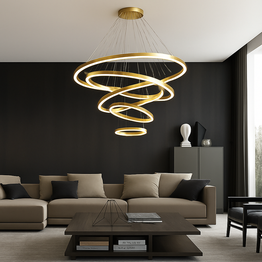 Lustre LED Moderne à Anneaux - Design Contemporain