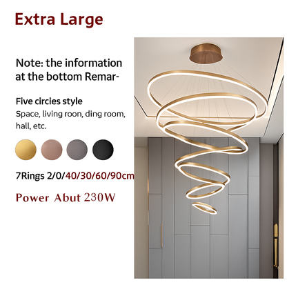 Lustre LED Moderne à Anneaux - Design Contemporain