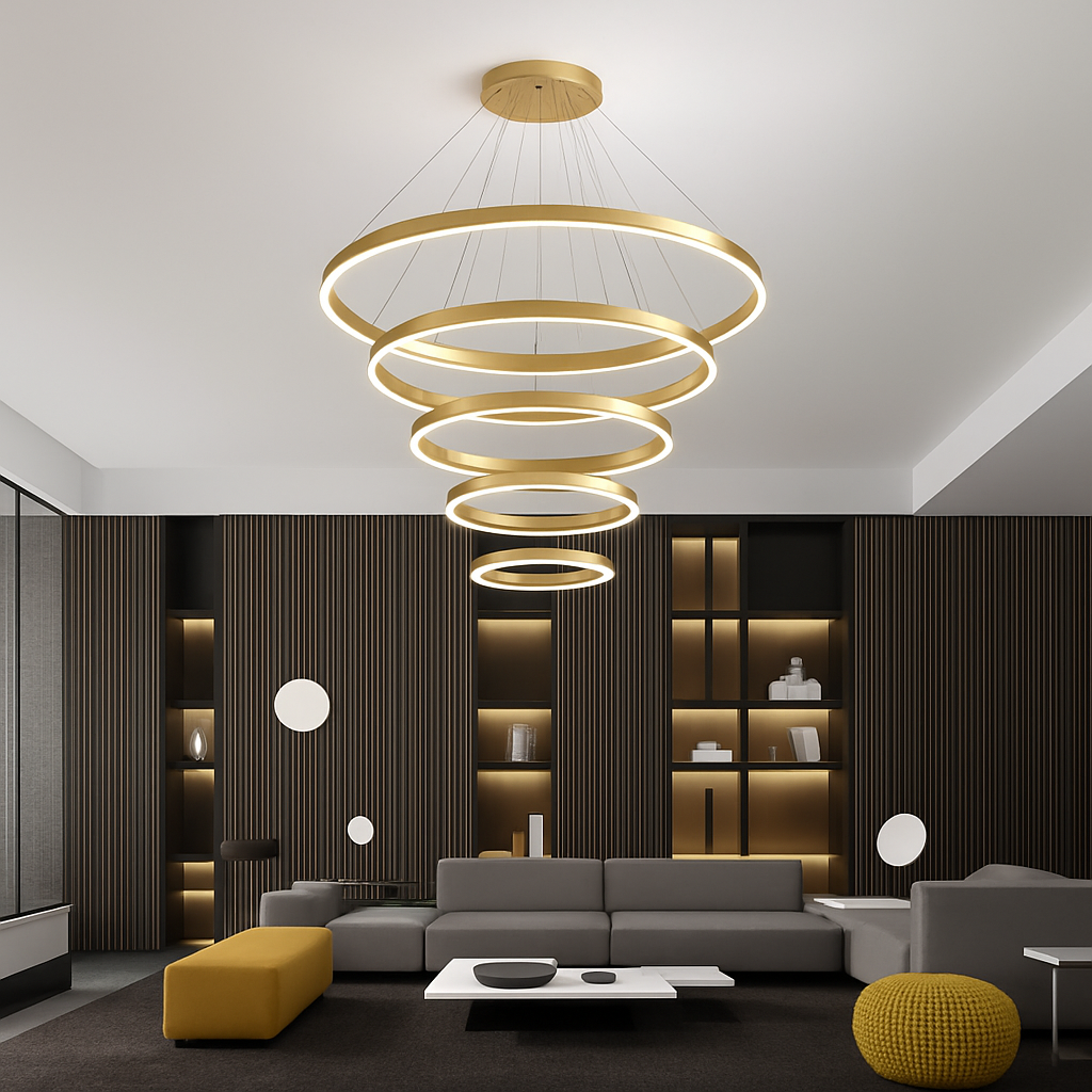 Lustre LED Moderne à Anneaux - Design Contemporain