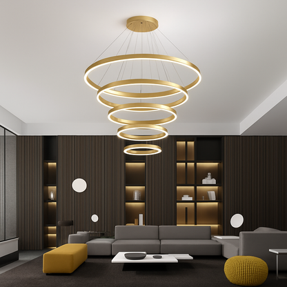 Lustre LED Moderne à Anneaux - Design Contemporain
