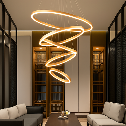 Lustre LED Moderne à Anneaux - Design Contemporain