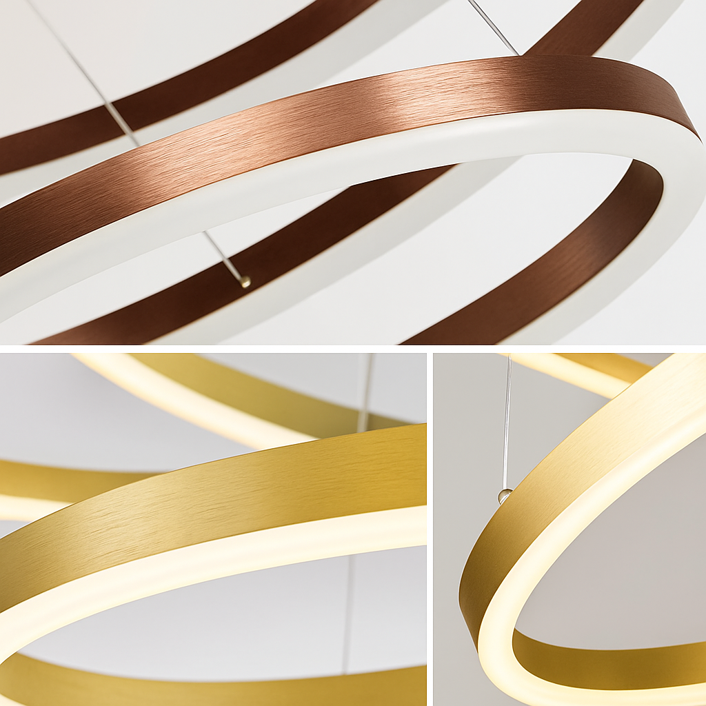 Lustre LED Moderne à Anneaux - Design Contemporain