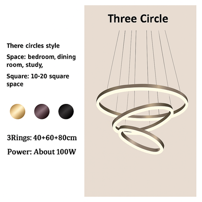 Lustre LED Moderne à Anneaux - Design Contemporain