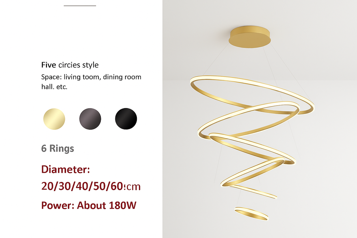 Lustre LED Moderne à Anneaux - Design Contemporain