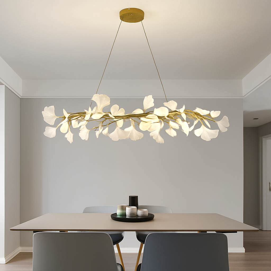 Lustre LED Feuille Ginkgo Design Nordique
