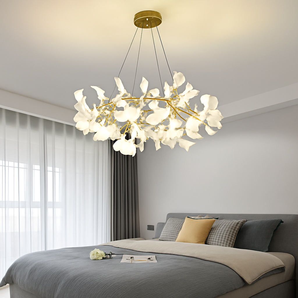 Lustre LED Feuille Ginkgo Design Nordique