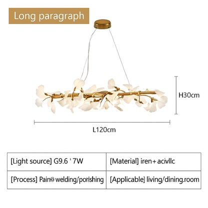 Lustre LED Feuille Ginkgo Design Nordique