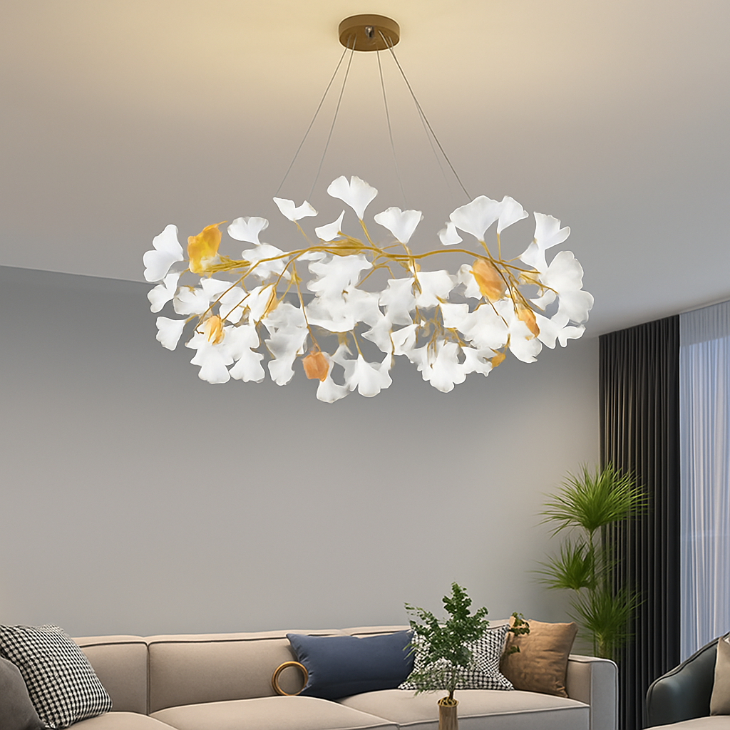 Lustre LED Feuille Ginkgo Design Nordique