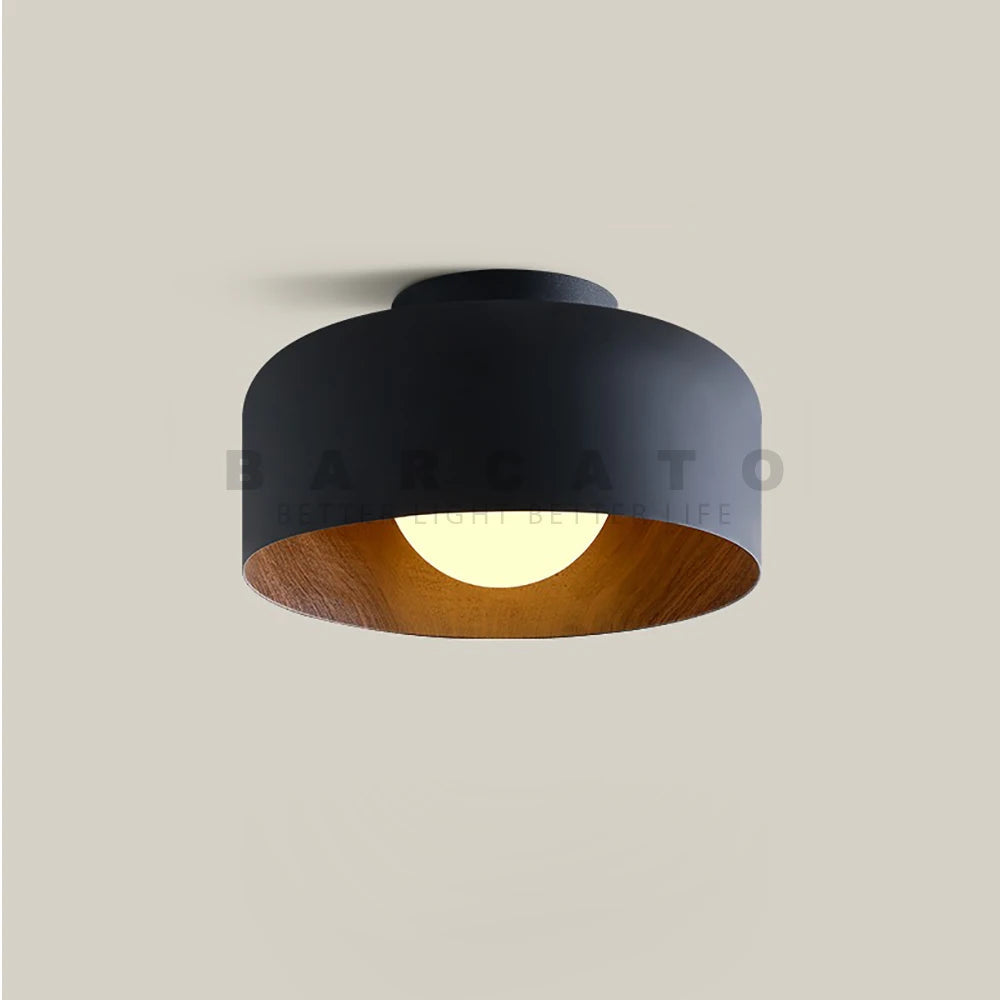 Plafonnier LED Bois Noyer Scandinave Barcato