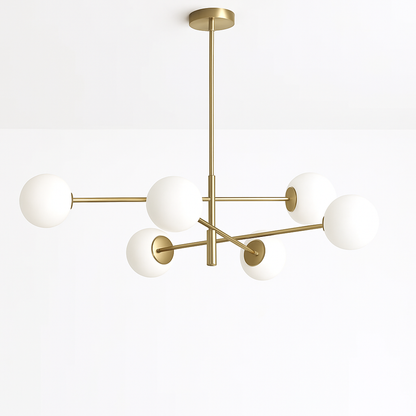 Lustre Scandinave Verre & Laiton Moderne
