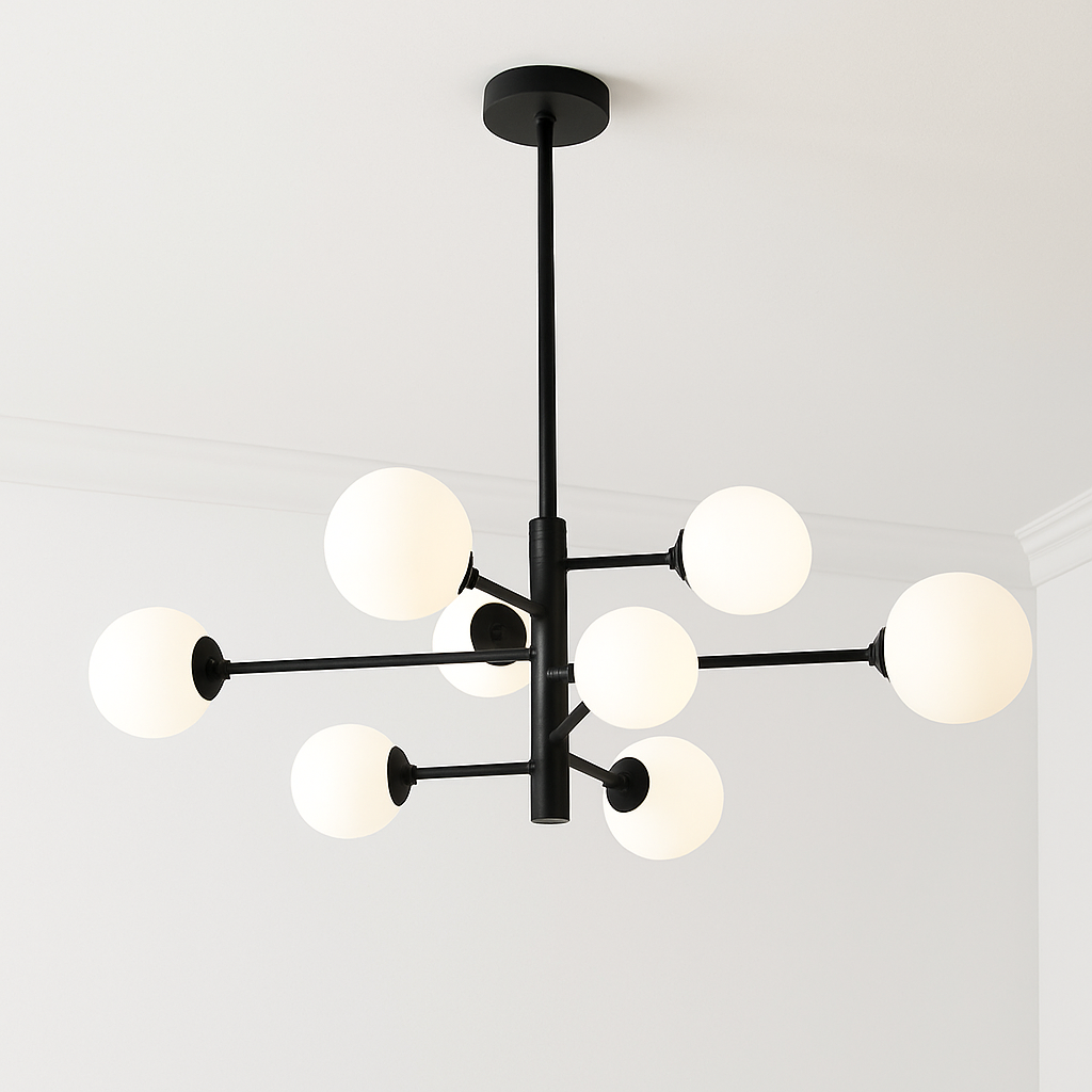 Lustre Scandinave Verre & Laiton Moderne