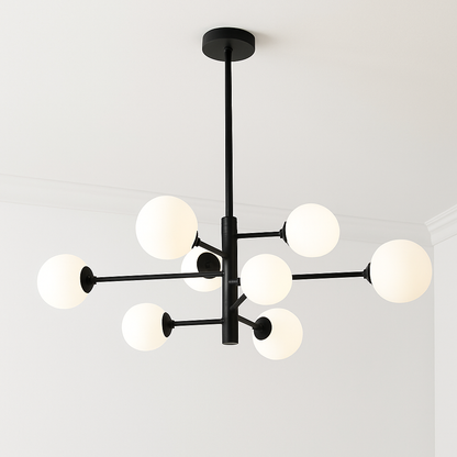 Lustre Scandinave Verre & Laiton Moderne