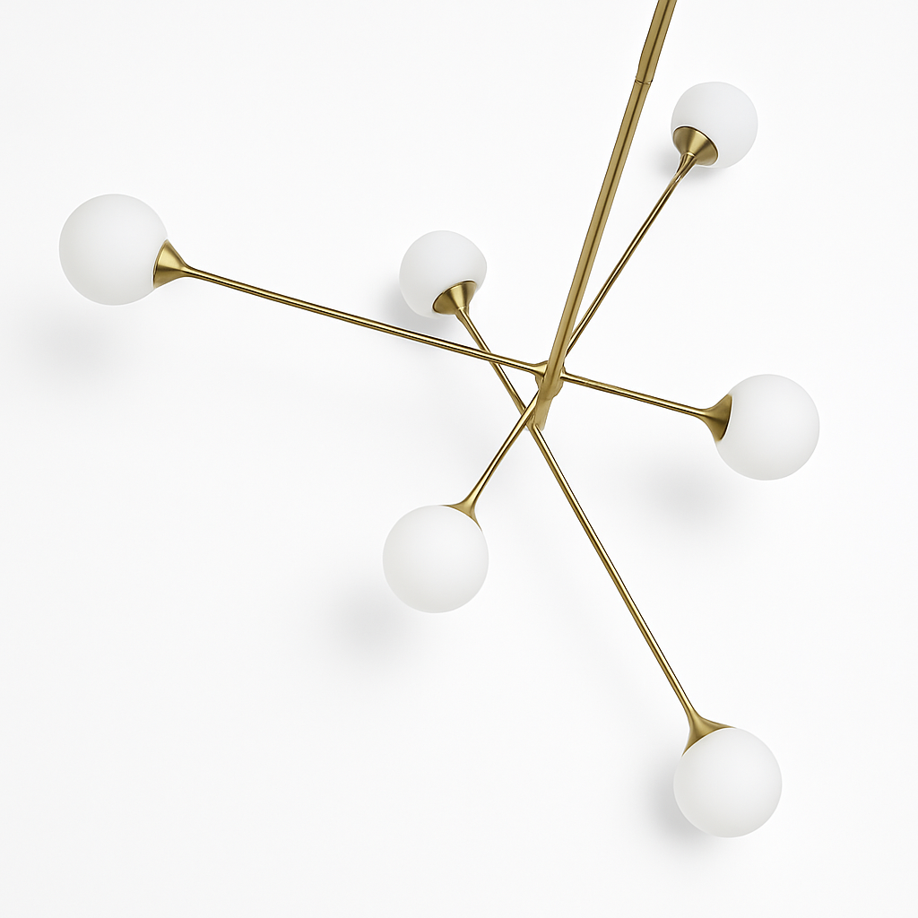 Lustre Scandinave Verre & Laiton Moderne