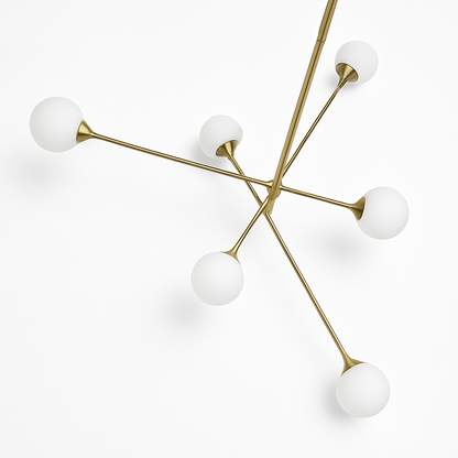 Lustre Scandinave Verre & Laiton Moderne