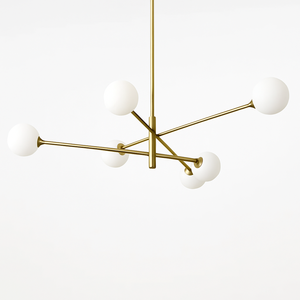 Lustre Scandinave Verre & Laiton Moderne