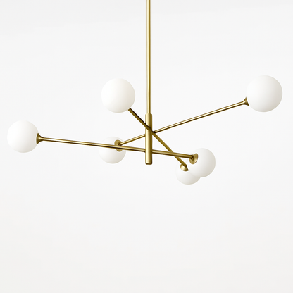 Lustre Scandinave Verre & Laiton Moderne