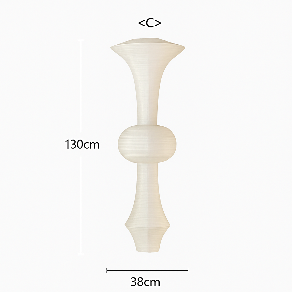 Suspension LED Wabi-Sabi Papier de Riz Blanc