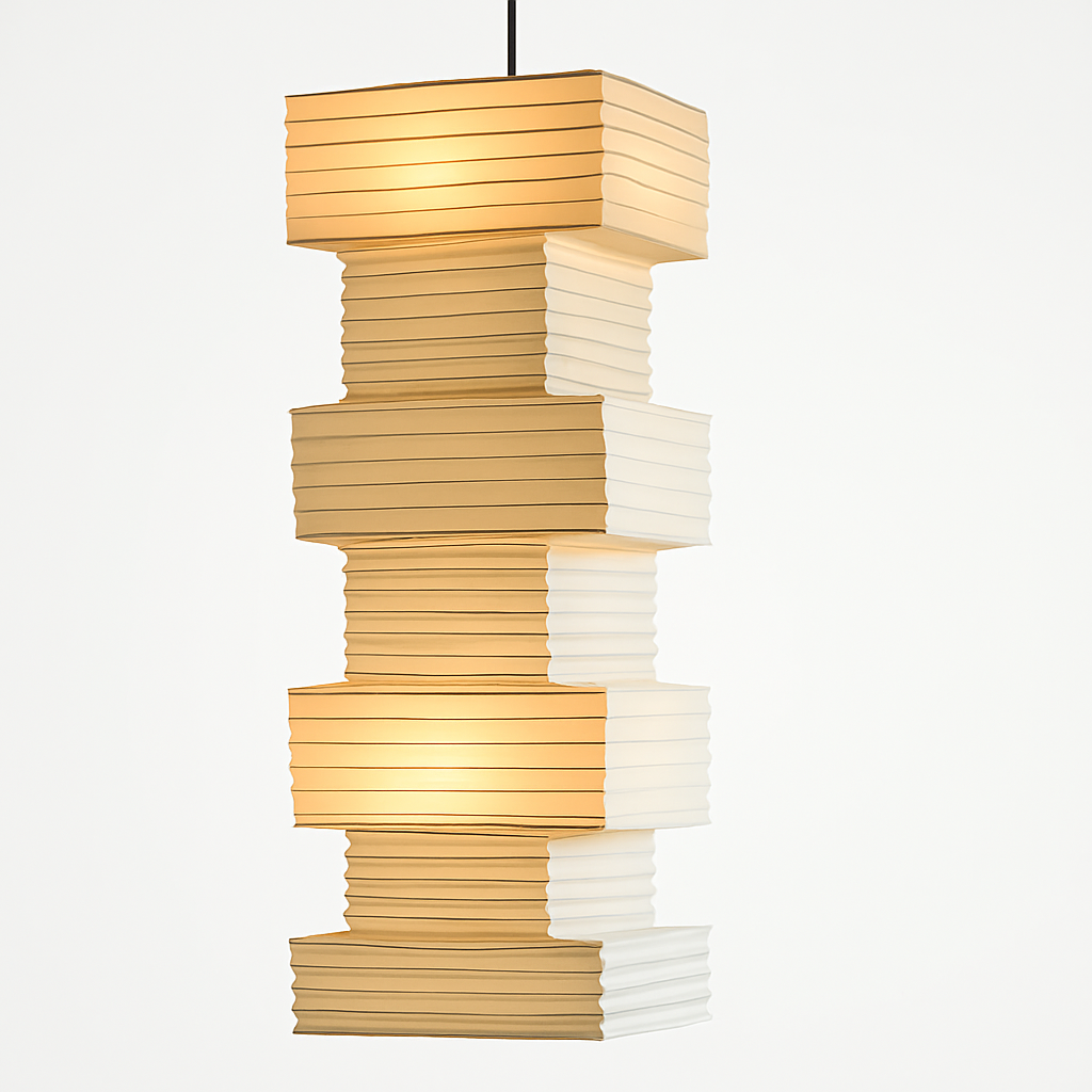 Suspension LED Wabi-Sabi Papier de Riz Blanc