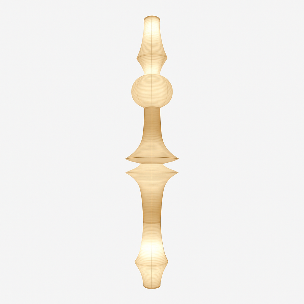 Suspension LED Wabi-Sabi Papier de Riz Blanc