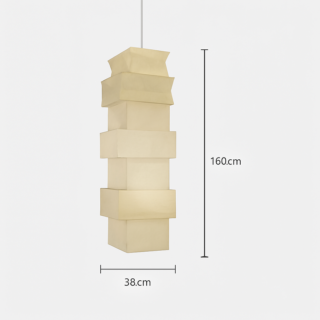Suspension LED Wabi-Sabi Papier de Riz Blanc