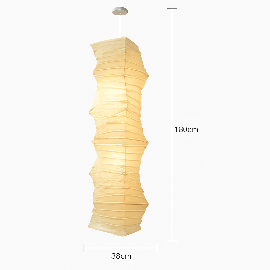 Suspension LED Wabi-Sabi Papier de Riz Blanc
